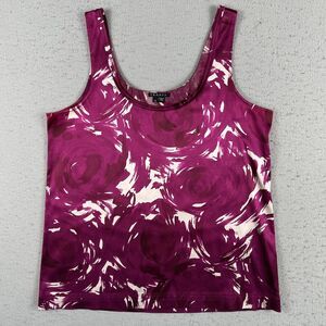 Theory Silk Blend Purple Floral Sleeveless Tank‎ Top Women’s Size Small
